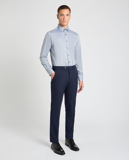 Tapered Fit Contrast Cotton Shirt