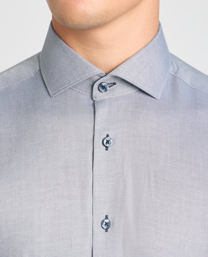 Tapered Fit Contrast Cotton Shirt