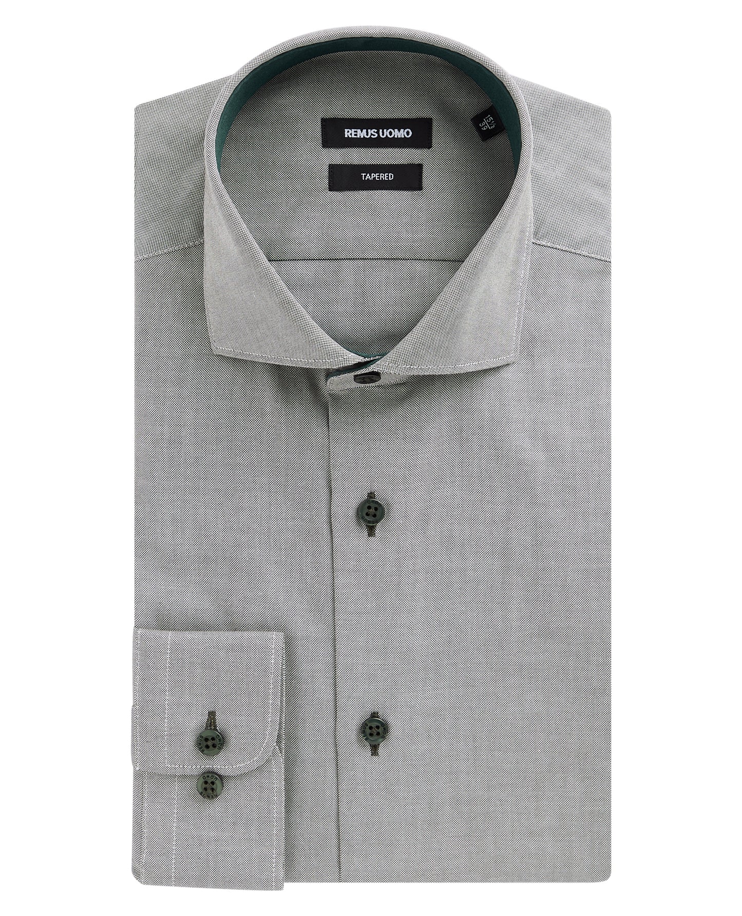 Tapered Fit Contrast Cotton Shirt