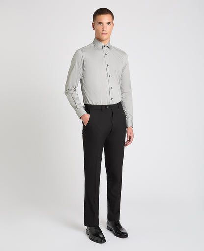 Tapered Fit Contrast Cotton Shirt