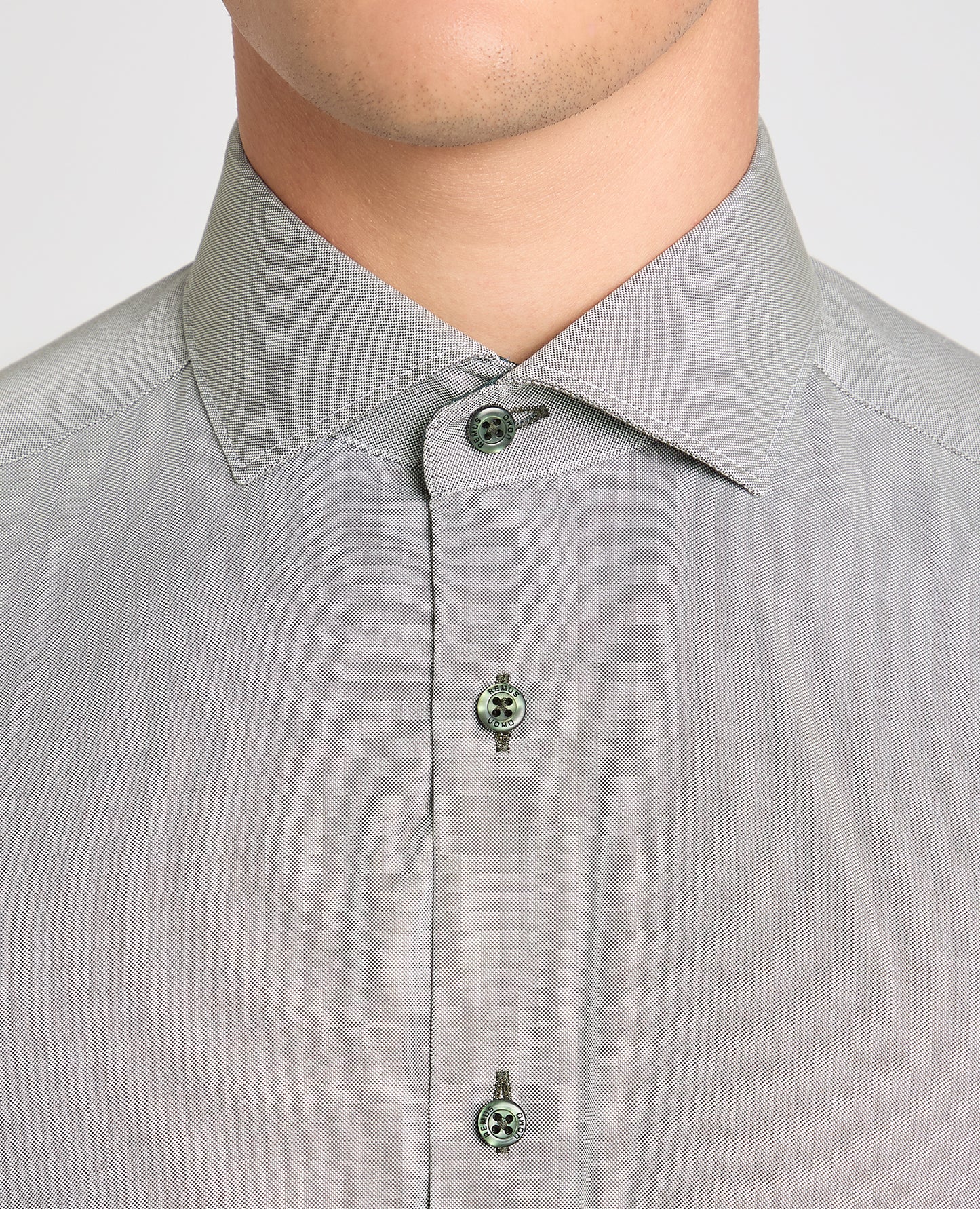 Tapered Fit Contrast Cotton Shirt