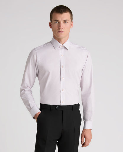 Pink Tapered Fit Vertical Stripe Cotton Shirt