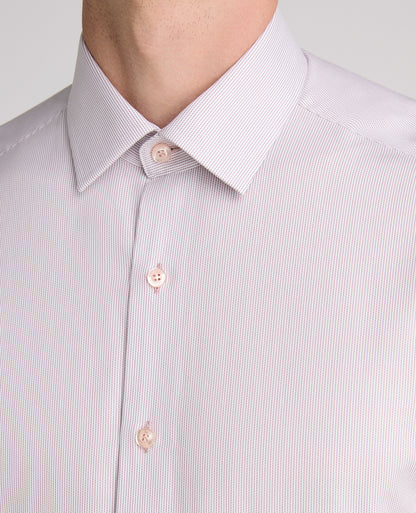 Pink Tapered Fit Vertical Stripe Cotton Shirt