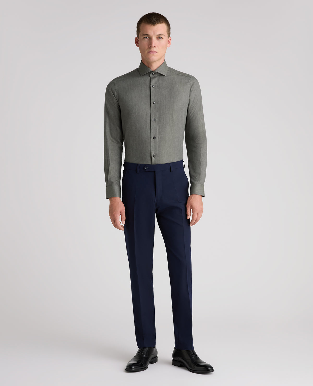 Green Tapered Fit Cotton Shirt
