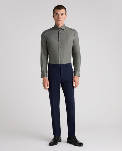 Green Tapered Fit Cotton Shirt