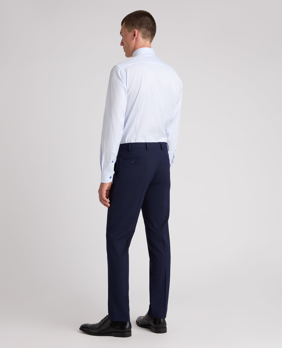 Light Blue Slim Fit Patterned Cotton Shirt