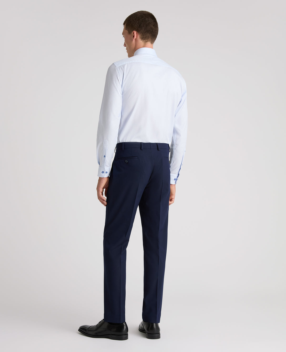 Light Blue Tapered Fit Patterned Cotton Shirt