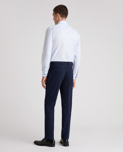 Light Blue Tapered Fit Patterned Cotton Shirt