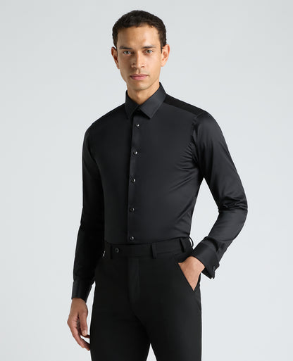 Black Slim Fit Cotton Evening Shirt