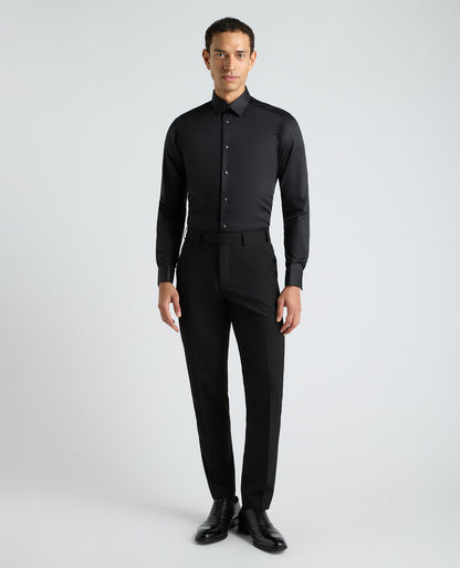 Black Slim Fit Cotton Evening Shirt