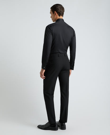 Black Slim Fit Cotton Evening Shirt