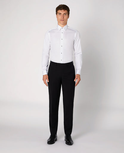 Man wearing a white Slim Fit Cotton Evening Shirt