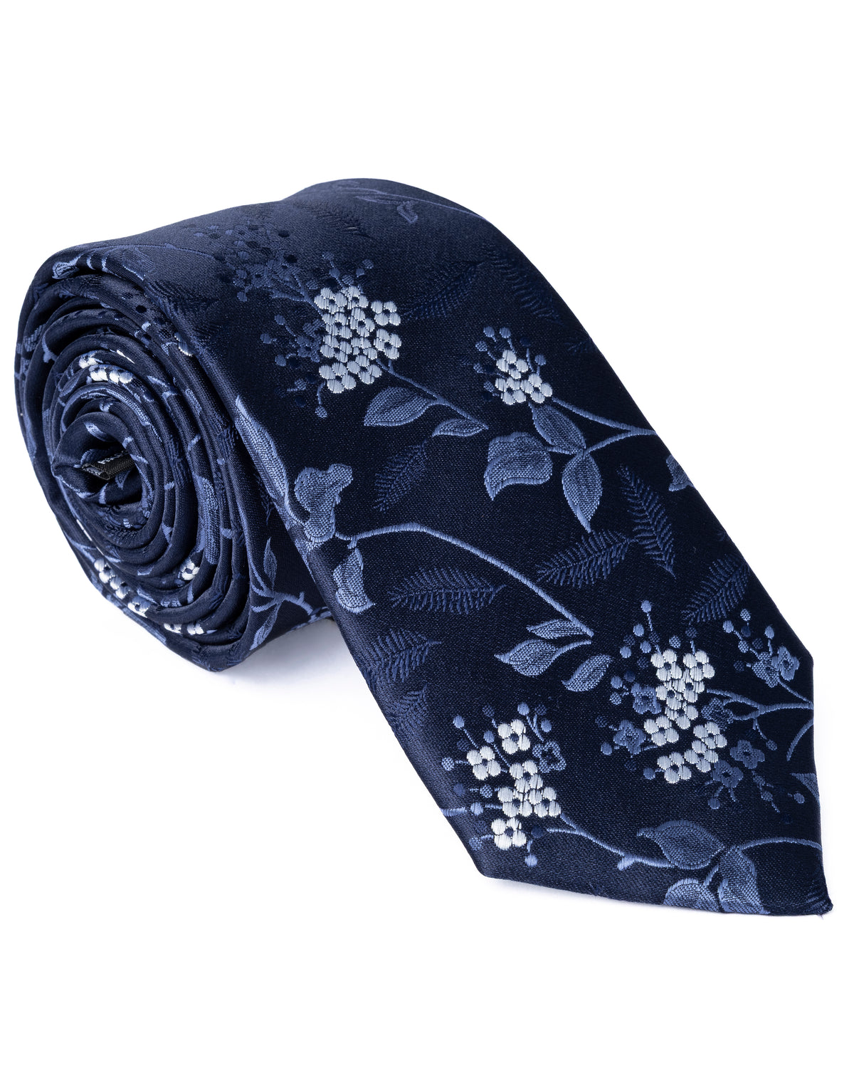 Dark Blue Floral Print Tie