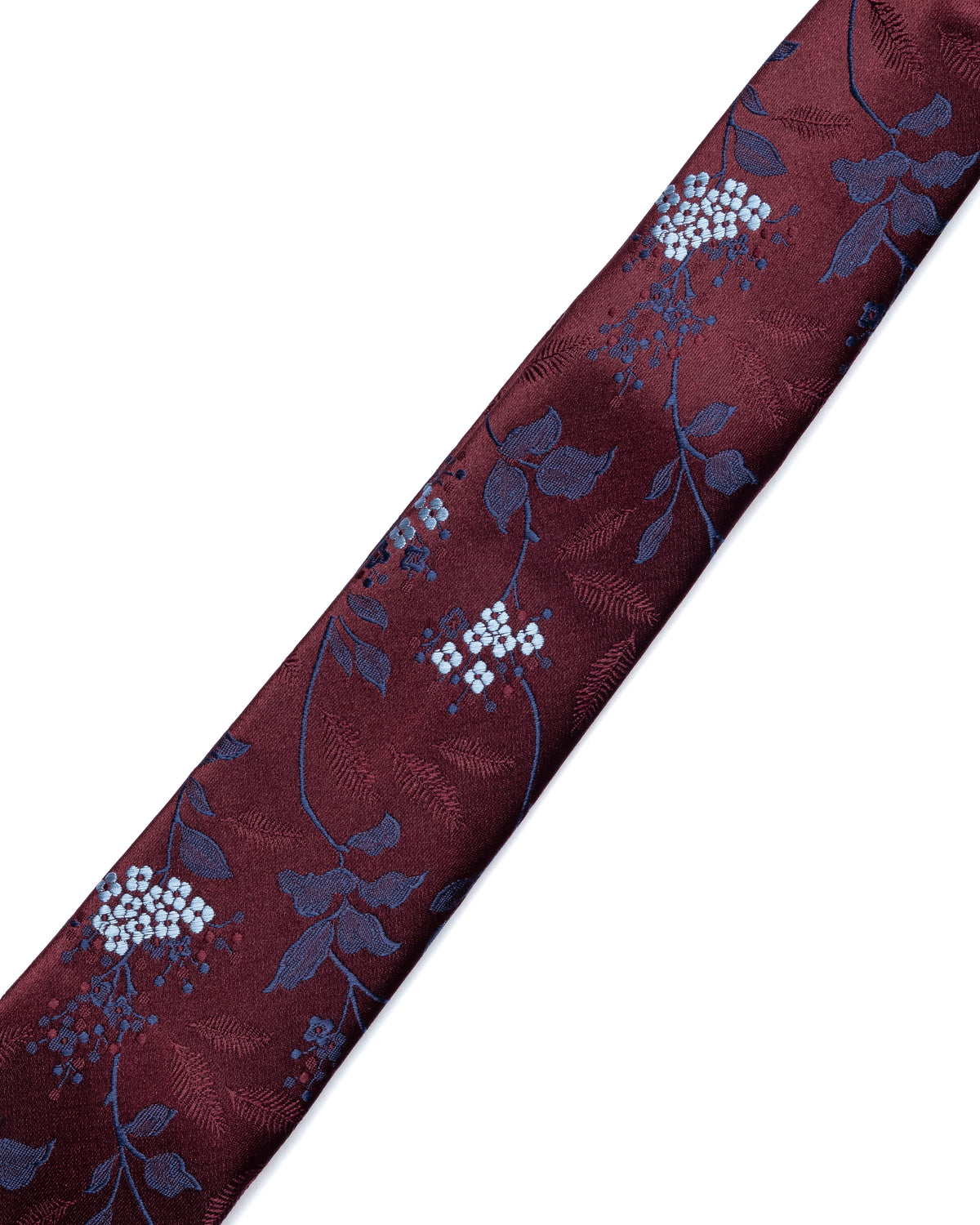 Dark Red Floral Print Tie