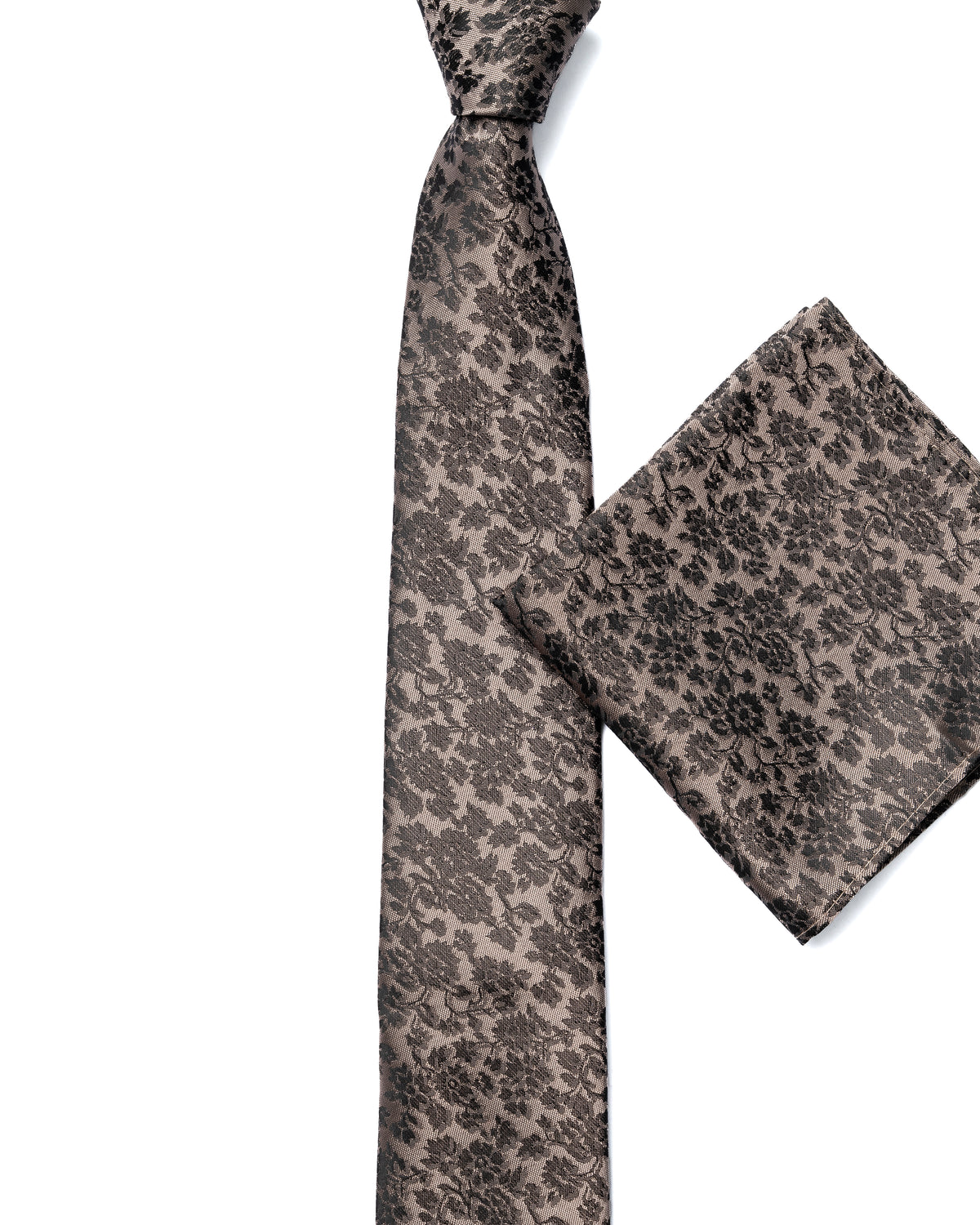 Beige Floral Print Tie