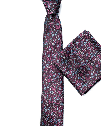 Maroon Micro Print Pattern Tie