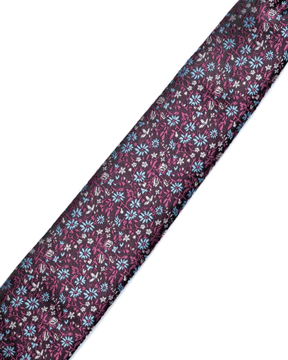 Maroon Micro Print Pattern Tie
