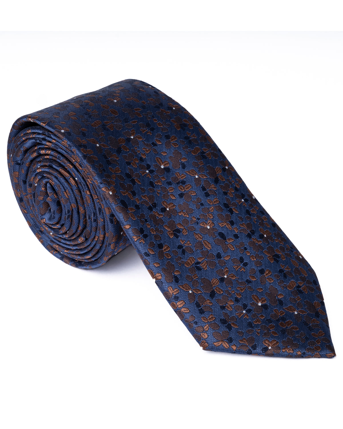 Navy and Brown Micro Pattern Tie