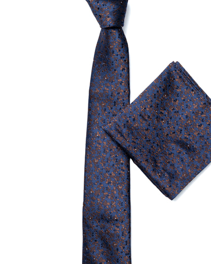 Navy and Brown Micro Pattern Tie