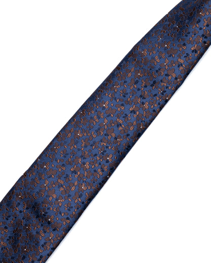 Navy and Brown Micro Pattern Tie