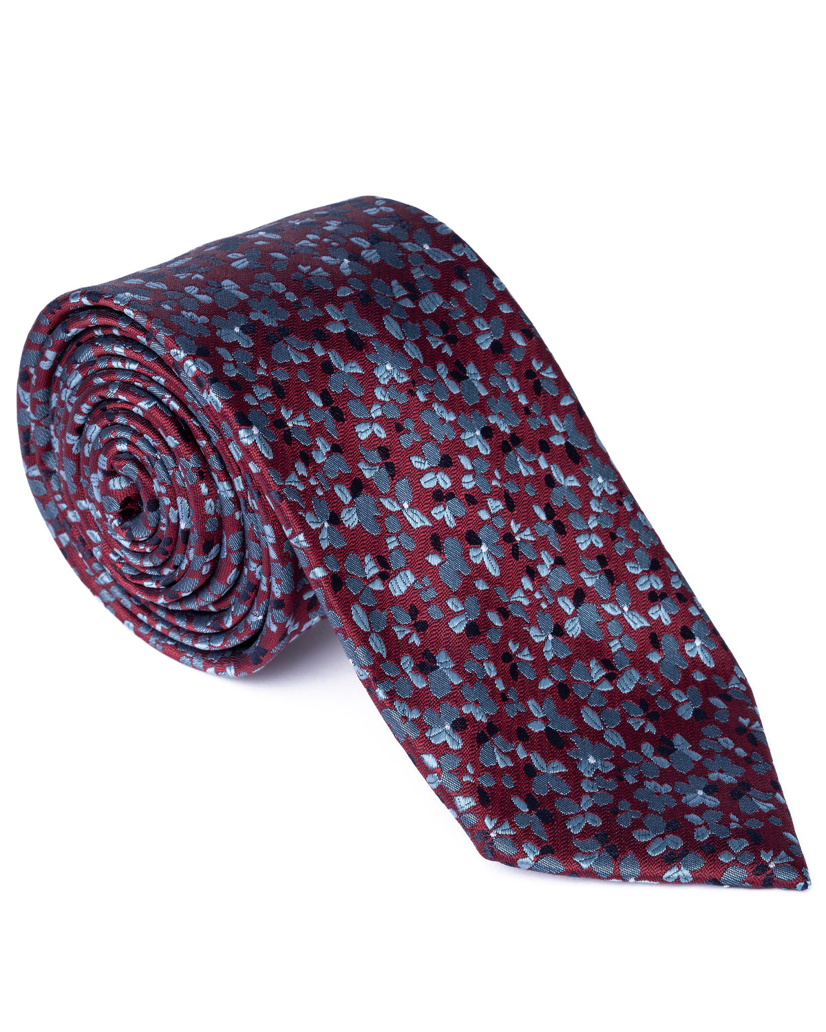 Dark Red Micro Pattern Print Tie
