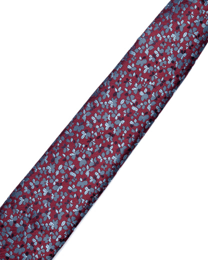 Dark Red Micro Pattern Print Tie
