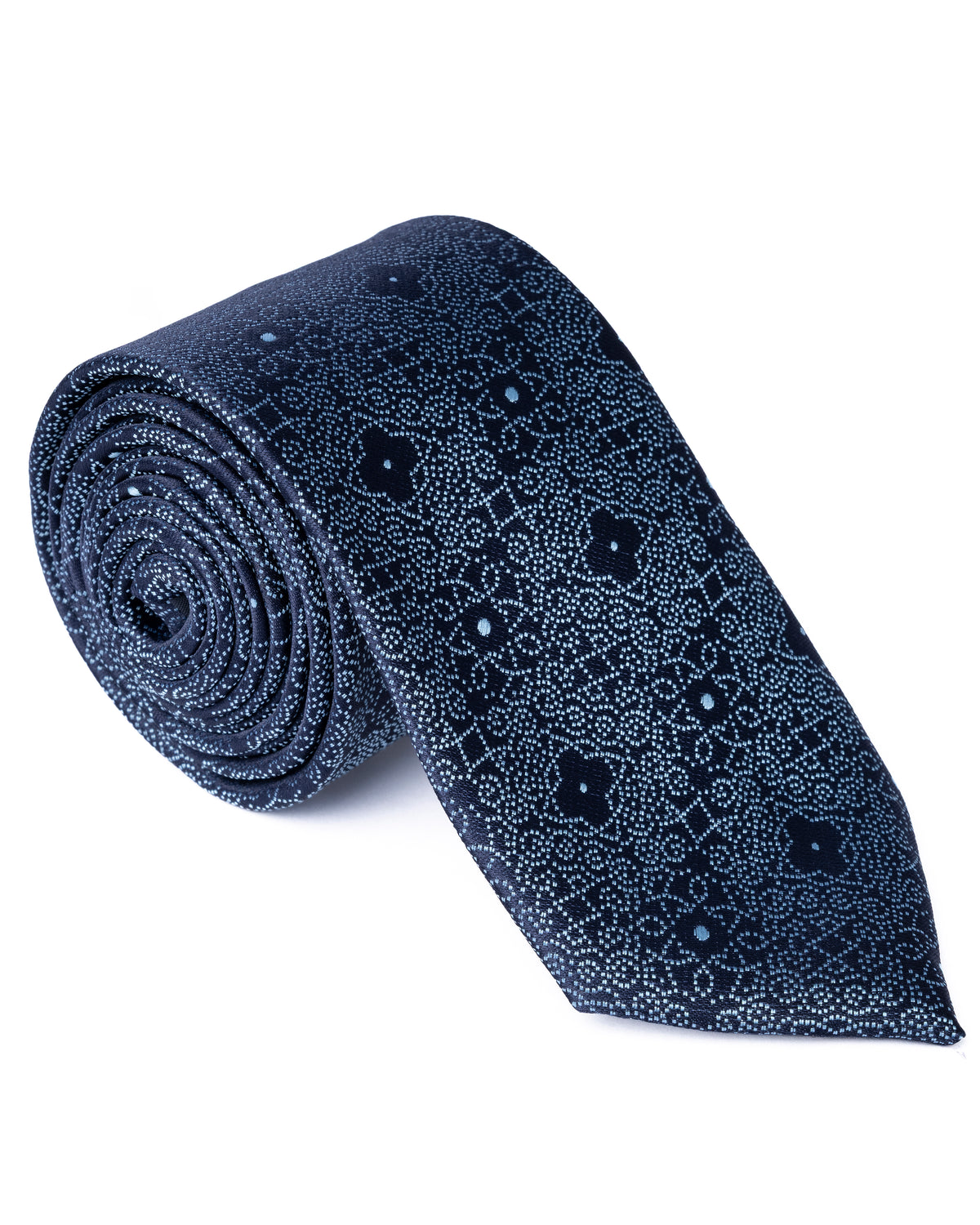 Black and Blue Geometric Print Tie