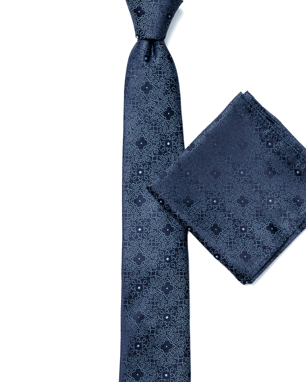 Black and Blue Geometric Print Tie