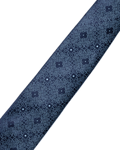 Black and Blue Geometric Print Tie