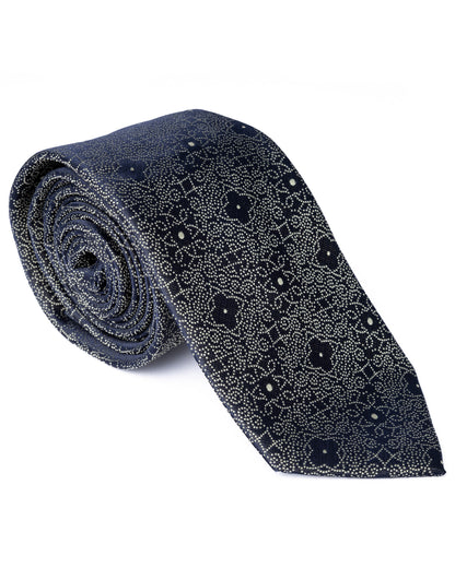 Black and Green Geometric Print Tie