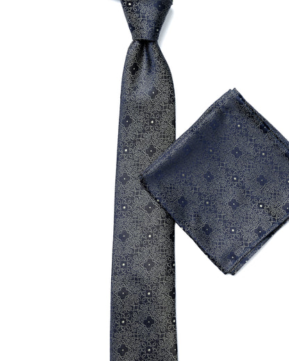 Black and Green Geometric Print Tie