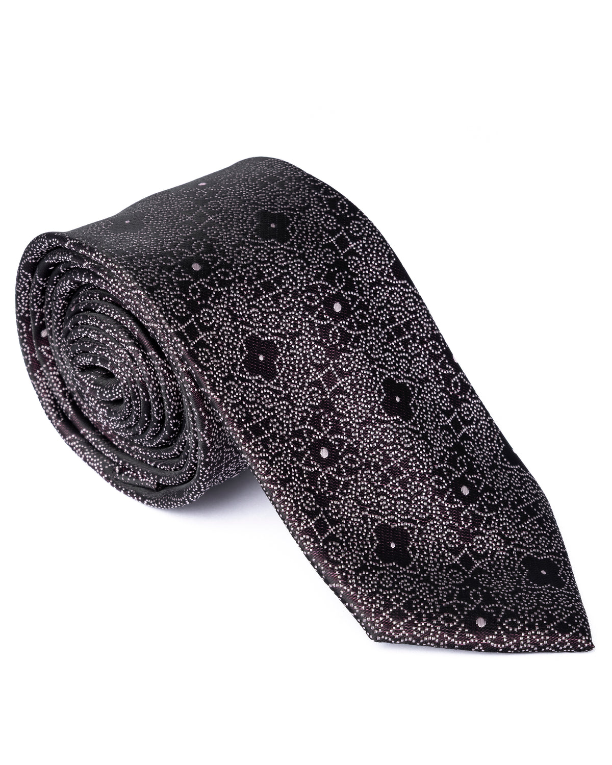 Black and Pink Geometric Print Tie