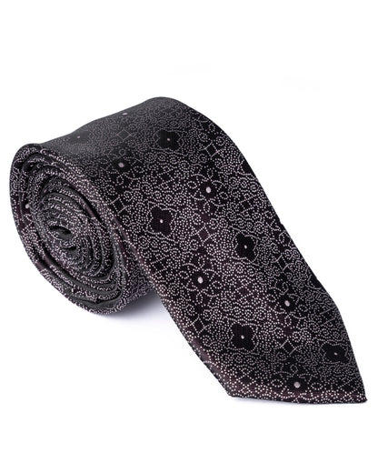 Black and Pink Geometric Print Tie