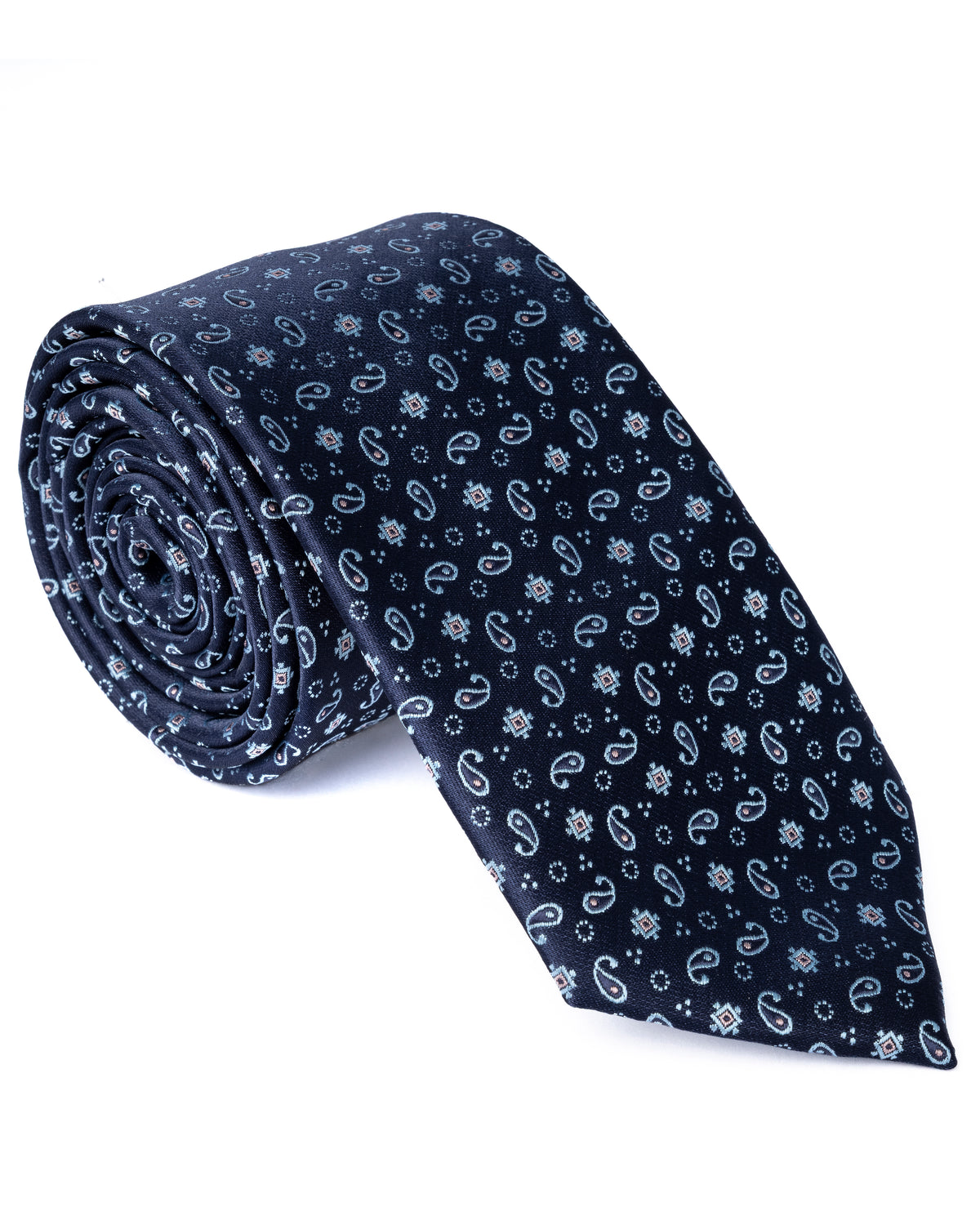 Navy Micro Paisley Tie