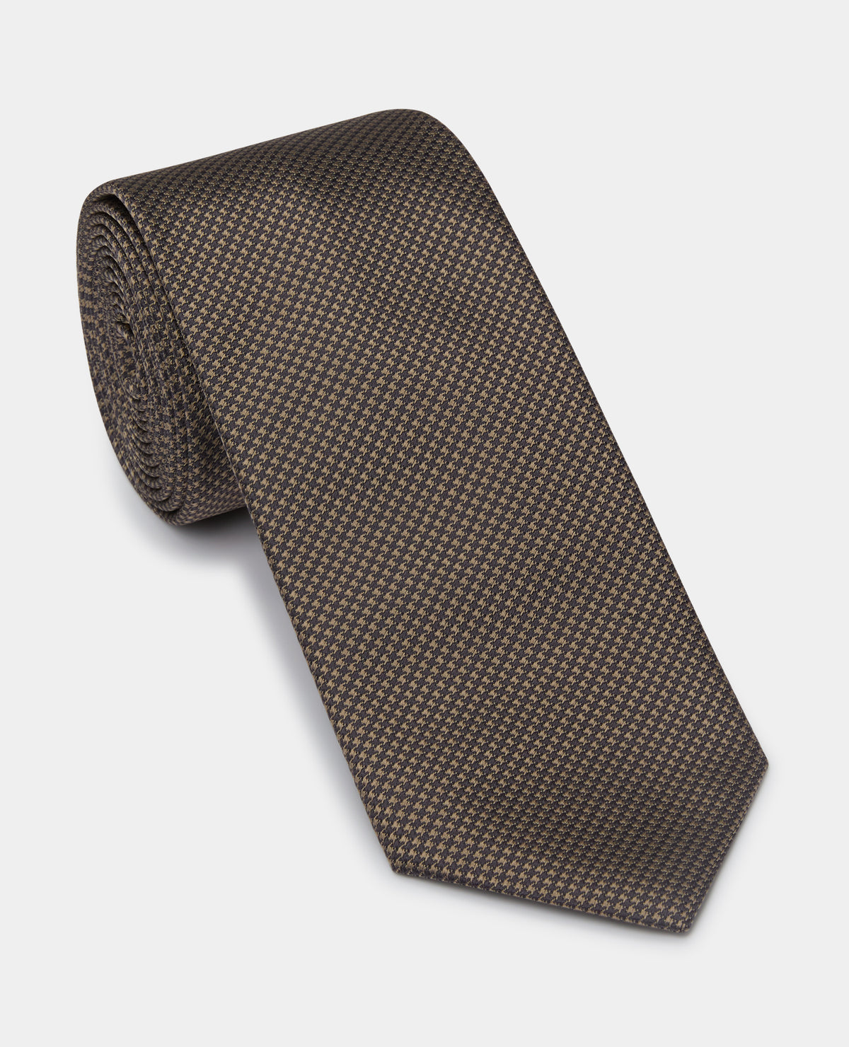 Man wearing a brown Abstract Polka Dot Tie