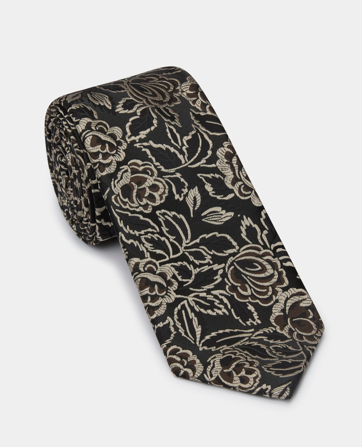 Man wearing a brown Floral Tie