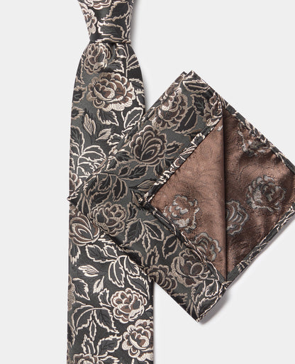 Man wearing a brown Floral Tie