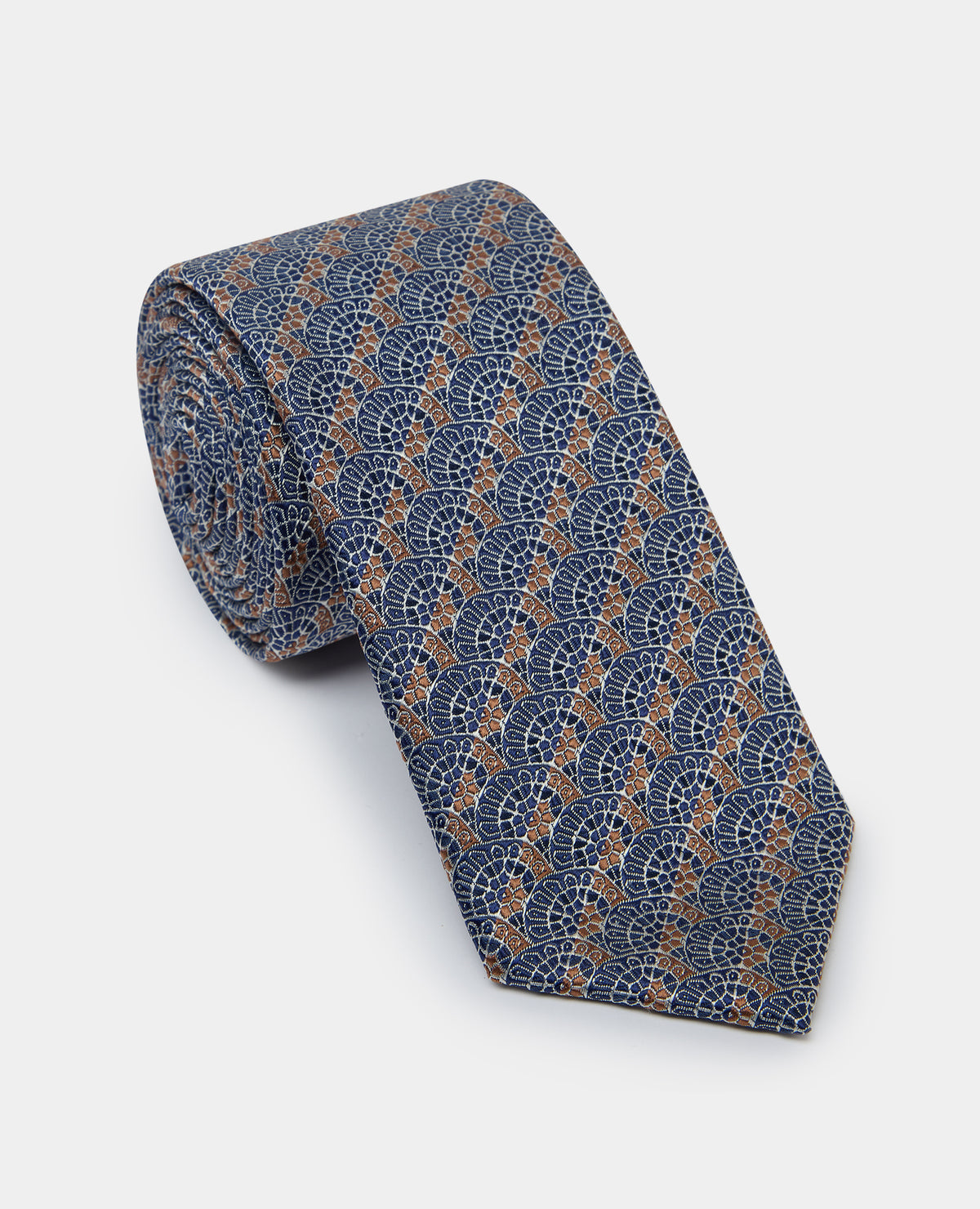 Man wearing a brown Abstract Design Tie