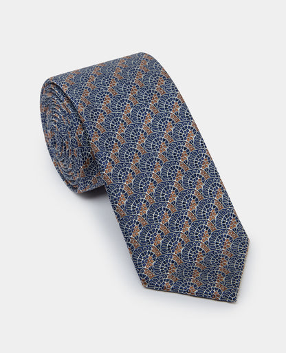 Man wearing a brown Abstract Design Tie