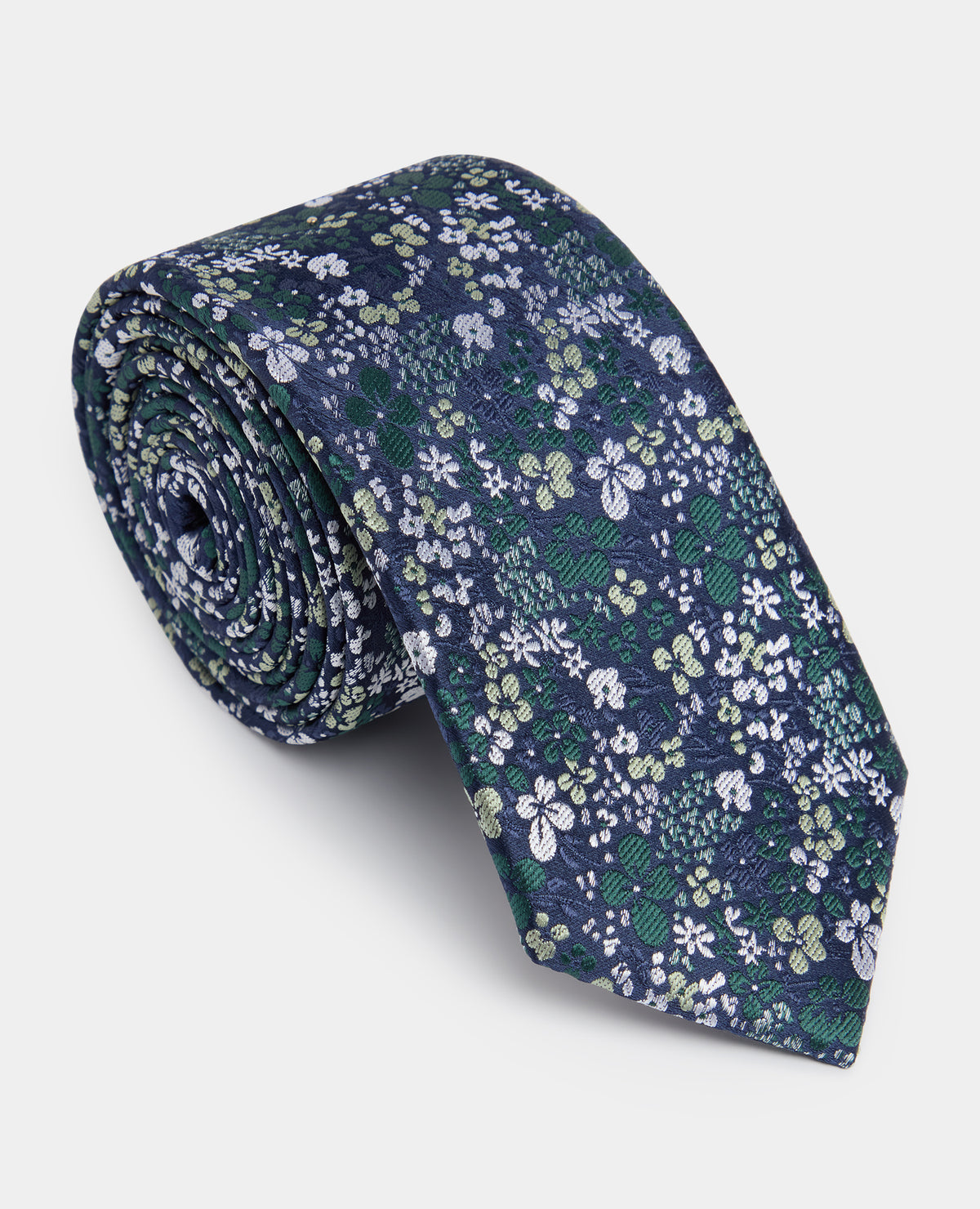Man wearing a green Ditsy Floral Print Tie