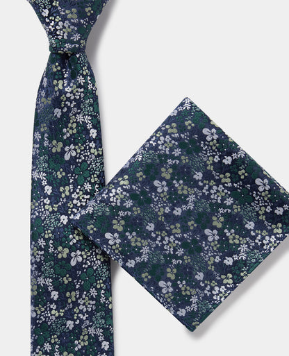 Man wearing a green Ditsy Floral Print Tie
