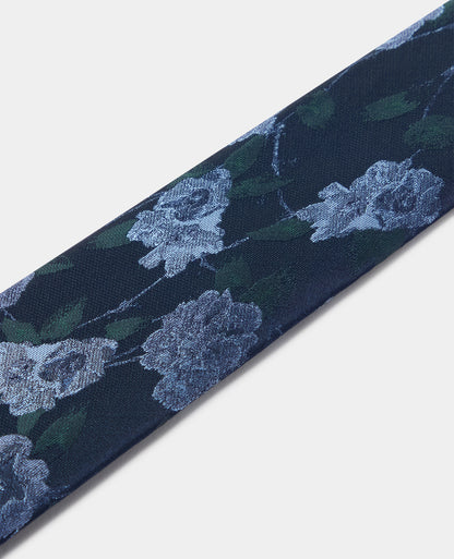 Man wearing a blue Floral Foliage Print Tie
