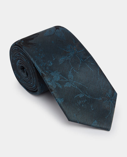 Man wearing a blue Shaded Floral Print Tie