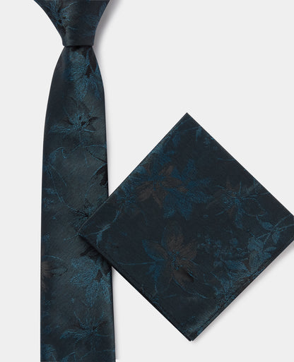 Man wearing a blue Shaded Floral Print Tie
