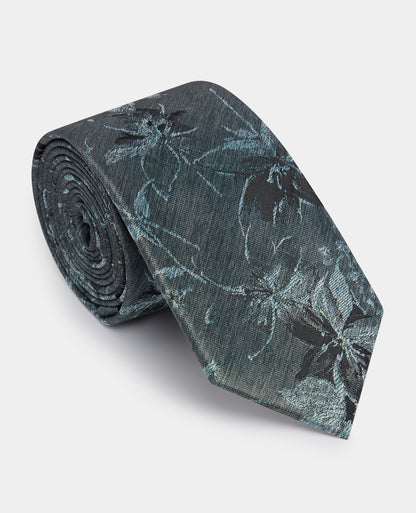 Man wearing a green Shaded Floral Print Tie