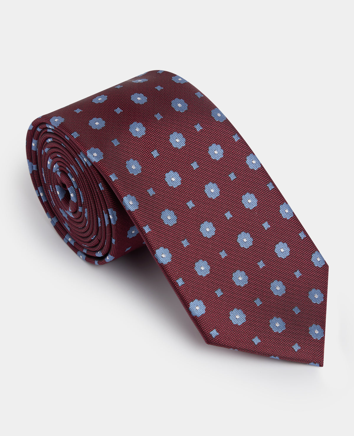 Man wearing a red Micro-Pattern Print Tie