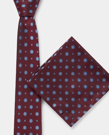 Man wearing a red Micro-Pattern Print Tie