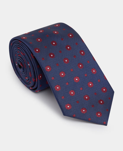 Man wearing a navy Micro-Pattern Print Tie