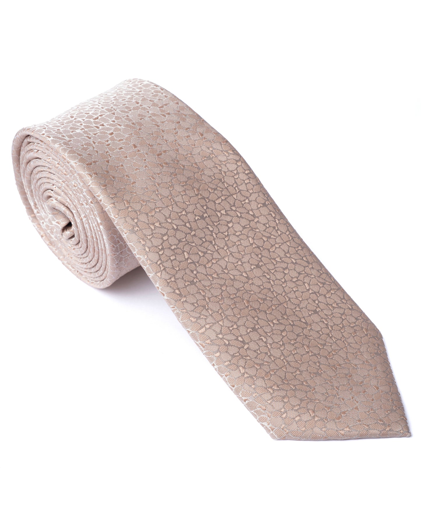 Brown Micro Pattern Print Tie