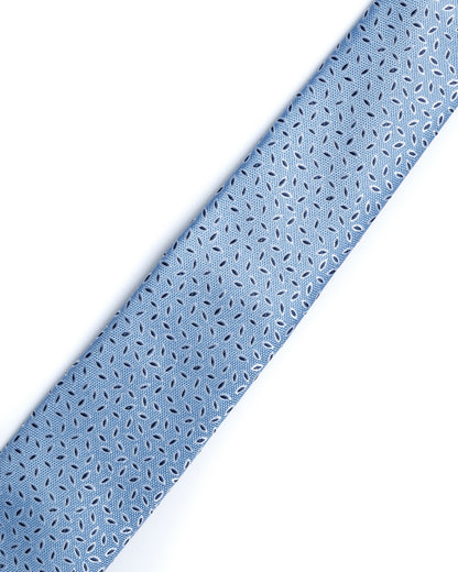 Blue Leaf Print Floral Tie